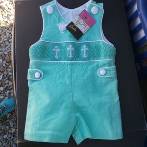 Banana Split boys 3/9mo smocked outfit